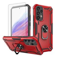 Imagem de Asuwish Capa de telefone para Samsung Galaxy A53 5G com protetor de tela de vidro temperado Suporte magnético fino suporte rígido híbrido capa de celular resistente A 53 G5 53A SM A536U 6,5 polegadas