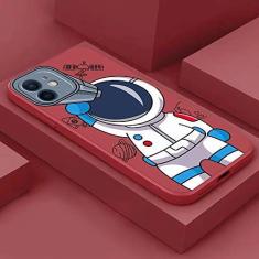 Imagem de Capas de astronauta fofas de desenho animado para iPhone 13 12 Pro Max Mini 11 Pro Max X XR XS MAX SE 2020 8 7 6 6S Plus Silicone Phone Cover, Red P1512, For 13 Pro MAX