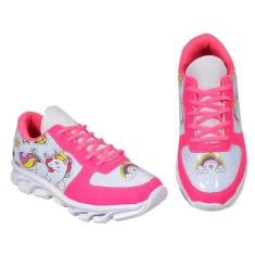 Imagem de Tênis Infantil Menina Cadarço Unicórnio Delicado Moda Confortável - AS