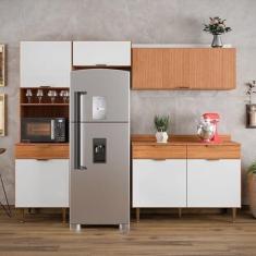 Imagem de Cozinha Compacta 4 Peças 6 Portas 3 Gavetas Vittoria Freijó/Off-White