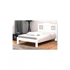 Imagem de Cama de Casal Atenas de Madeira Maciça Angelim Pedra Tauari Branco