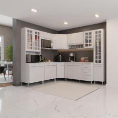 Imagem de Cozinha Modulada Completa Fidelitá Viena 8 Peças 445cm 18 Portas 3 Gav