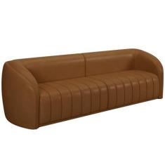 Imagem de Sofá 5 Lugares Para Sala 332cm Lazio M03 Couríssimo Whisky - Lyam Decor