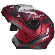 Imagem de Capacete Para Moto Fechado Peels Urban Robocop Dynamic Vermelho Fosco