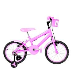 Imagem de Bicicleta Infantil Feminina Aro 16 Alumínio Colorido Rosa