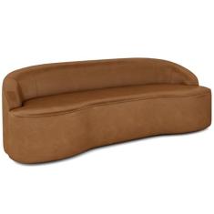 Imagem de Sofá 3 Lugares Curvo Sala de Estar Living Lótus D02 Couríssimo Whisky 180 cm B-90 - Lyam Decor