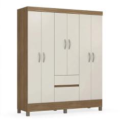 Imagem de Guarda Roupa Casal Flash Ii 6 Portas E 2 Gavetas Amêndola Off White - Demóbile Amêndola Off White