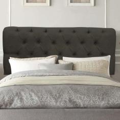 Imagem de Painel Estofada Paris 195cm King Size Para Cama Box Quarto Linho Marrom - Gat Magazine