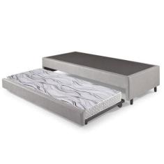 Imagem de Bicama Box Solteiro material sintético Linho Cinza 88x188x28 cm com Co