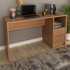 Imagem de Mesa para Escritório 2 Gavetas Ripado Me4174 Amêndoa - Tecno Mobili