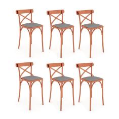 Imagem de Kit 6 Banquetas Katrina em Aço Cobre
