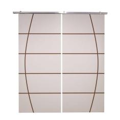 Imagem de Porta Dupla Branco Prime Frisada Kit Alumínio F01 - 210x120