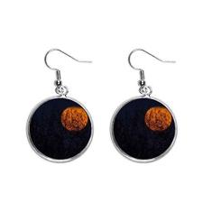 Imagem de Brinco feminino vermelho sombra planeta nebulosa orelha azul pendente prata pendente joia