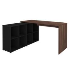 Imagem de Mesa Para Escritório Extensível Escrivaninha Home Office Nero A02 Ipê  - Lyam Decor