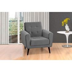 Imagem de Poltrona Decorativa Pés de Madeira Livia  - Veludo Chumbo