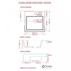 Imagem de Kit Cuba XQ355 Válvula 1 Polegada B Sifão Flexível PVC Compace 
