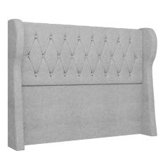 Imagem de Cabeceira Casal King Cama Box 195cm Malva I02 Bouclê Cinza Mpozenato