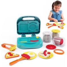 Imagem de Kit Completo Grill Massinha Dismat 7 Peças Brinquedo Educativo para Crianças de 3+ Anos Desenvolva a Criatividade e Coordenação Motora MK377 - Dismat