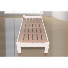 Imagem de Cama de Solteiro Turca Porto de Madeira Maciça Angelim Pedra Tauari Branco