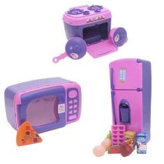 Imagem de Kit Infantil Frutinha Geladeira Fogão Microonda Panela 37 Pç - Altimar