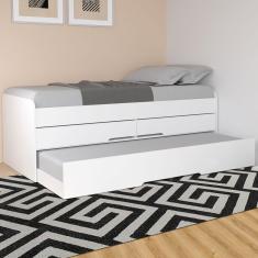 Imagem de Cama De Solteiro Bibox Juliette 2 Gavetas Branco Fosco - Robel