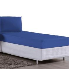 Imagem de Jogo de Lençol Solteiro 2 Peças Malha 100% Algodão (Azul Royal)