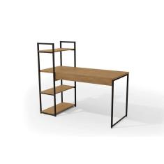 Imagem de Mesa de Escritório Kappesberg Industrial LI010 Cor Freijo/Preto