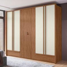 Imagem de Guarda Roupa Democrata 06 Portas Andirá Jatobá/areia