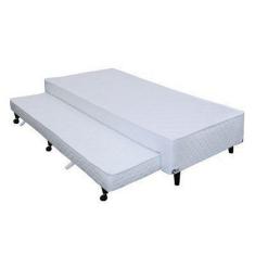 Imagem de Cama Box Castor Solteiro Poli Branco Acoplado 96x203x27cm