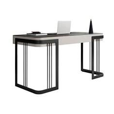 Imagem de Mesa de computador Sala de Estudo de Luxo Luz Moderna 1,1m 1,2m 1,4m 1,6m Mesa de Ministério da Placa de Rocha Minimalista de Mesa com gaveta para escritório em casa, Large Monitor Stand Workstation M