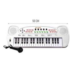 Imagem de Teclado Infantil Eletrônico Musical Com Microfone 50cm - Dm Toys