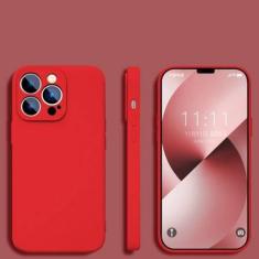 Imagem de Capa para iphone 11pro max quadrado líquido silicone capa de proteção de lente completa, cor vermelha, para iphone 11pro max