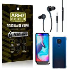 Imagem de Kit Moto E7 Plus Fone Extreme + Capa Anti Impacto + Película 3D - Army