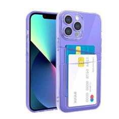 Imagem de Carteira transparente de luxo com compartimento para cartão para iPhone 13 Pro Max Capa transparente de silicone para iPhone 14 12 11 6 7 8 Plus se 2020, roxo, para iPhone 13