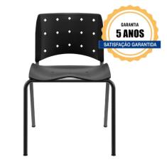 Imagem de Cadeira Ergoplax Secretaria Fixa Slim Preta Plaxmetal