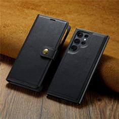 Imagem de Carteira magnética de couro 2 em 1 capa de telefone para Samsung S23 S22 S21 S20 S10 Note20 10 Plus Ultra FE Capa flip destacável, preta, para S20 Plus