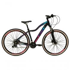 Imagem de Bicicleta Feminina Aro 29 Ksw Mwza Alumínio 24v Câmbios Shimano Garfo Com Trava No Ombro - Preto/pink/azul Tam.17