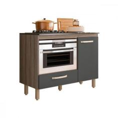 Imagem de Balcão Para Cooktop Fit 4 Ou 5 Bocas E Forno Carvalho Nature Com Chumb