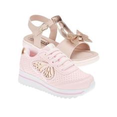 Imagem de Tenis Infantil e Sandalia Menina - KIT 2 PARES Tam 24 ao 34 - sapatinh