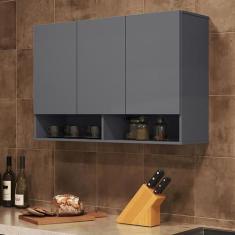 Imagem de Armario Aereo Milão Cozinha 3 Portas E 2 Nichos - Ej Móveis