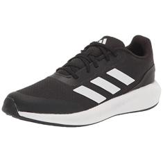 Imagem de adidas Tênis de corrida unissex infantil Runfalcon 3.0 com tira elástica, Preto/branco/preto, 18