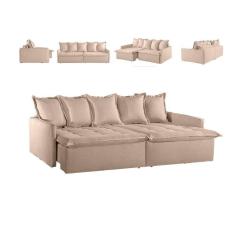 Imagem de Sofá Cama Texas Retrátil Com Pillowtop E Espuma D28 Zarat Bege