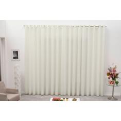 Imagem de Cortina Varão Voil Xadrez Pérola 2,80x2,30 Forro Microfibra