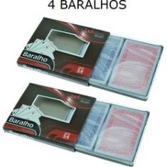 Baralho Duplo 100% Plástico 108 Cartas Prova D'Água Estojo Filtro