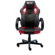 Imagem de Cadeira Gamer Giratória em Couro Quest Fratini Móveis Preto/Vermarromho
