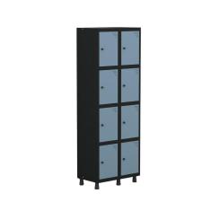 Imagem de Armário Locker Guarda-roupa 8 Portas Aço Grp 502/8 Preto/Azul Dali