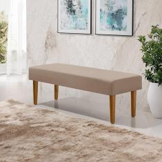 Imagem de Recamier Casal Pés em Madeira Maciça 1,38m Lisboa Linho Bege