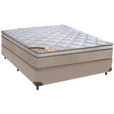 Imagem de Cama Box Bege e Colchão Revolution Tecnopedic Molas Casal Castor