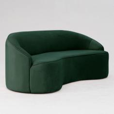Imagem de Sofá Curvo Montserrat 230cm 04 Lugares Veludo Verde - Nexta Casa