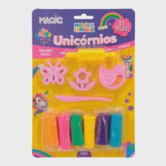 Imagem de Massinha de Modelar Unicórnio 11 Peças Molde e Brinque Magic Kids